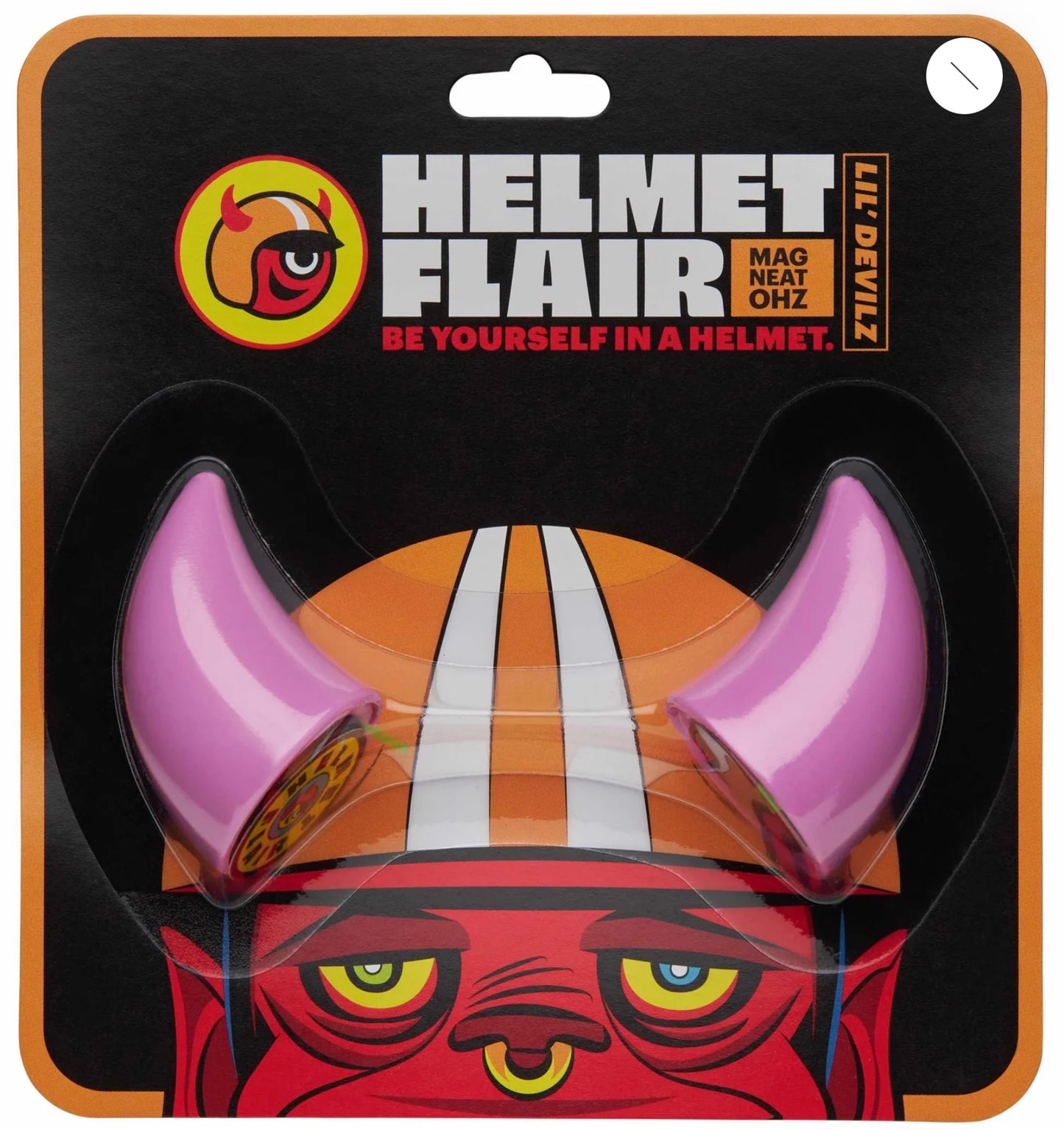 Helmet Flair MagNeatOhz: Small Pink Devil Horns for Helmet