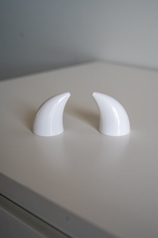 Helmet Flair MagNeatOhz: Small White Devil Horns for Helmet