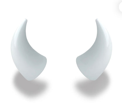 Helmet Flair MagNeatOhz: Large White Devil Horns for Helmet