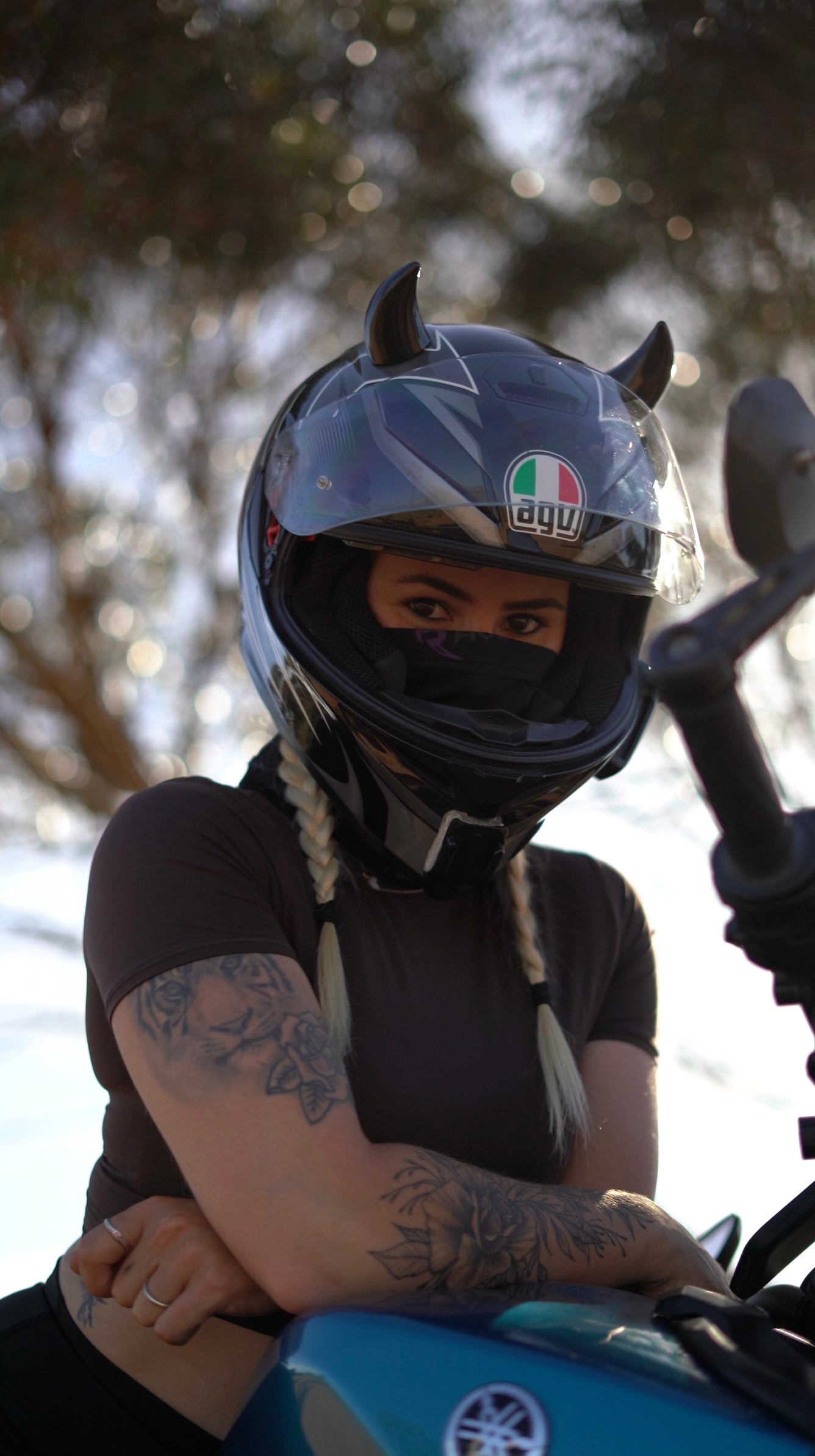 Helmet Flair MagNeatOhz: Small Black Devil Horns for Helmet