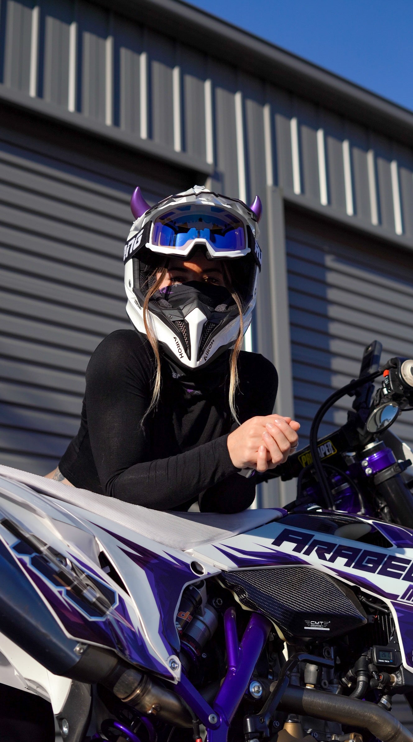 Helmet Flair MagNeatOhz: Small Purple Devil Horns for Helmet