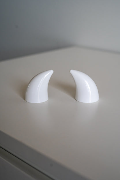 Helmet Flair MagNeatOhz: Small White Devil Horns for Helmet