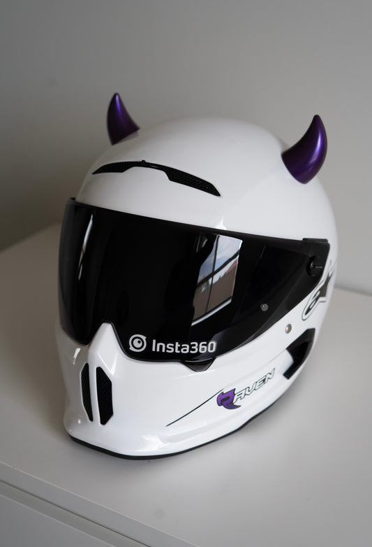 Helmet Flair MagNeatOhz: Small Purple Devil Horns for Helmet